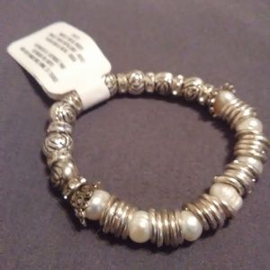 Bracelet, Rose Beads and Pearls